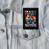 Badge Je suis un Gay Furry Rainbow Fox Wolf Pride Mois (Insitu)