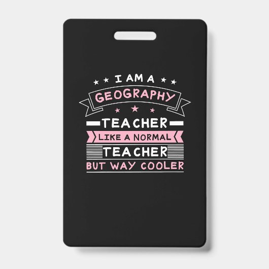Badge Je suis un professeur de géographie (Avant)