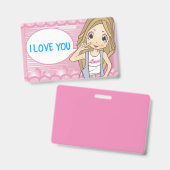 BADGE JE T'AIME (Avant & arrière)