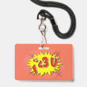 Badge Je t'aime (Arrière avec lanière)