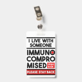Badge Je Vis Avec Quelqu'Un Immunocompromis (Arrière avec clip)