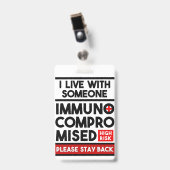 Badge Je Vis Avec Quelqu'Un Immunocompromis (Avant avec clip)