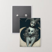 Badge Jester sits on crescent moon wireless charger  (Recto/Verso)