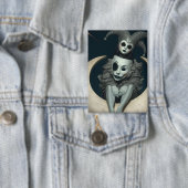 Badge Jester sits on crescent moon wireless charger  (Insitu)