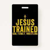 Badge Jésus Formé Dieu Famille Lutte, Christian Wres (Dos)