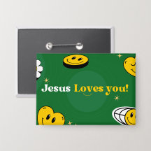 "Jésus t'aime" Smiley Vert Pour Les Jeunes