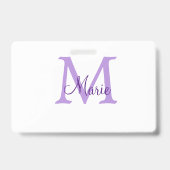 Badge jeté simple minimal ajouter nom monogramme rose ro (Arrière)