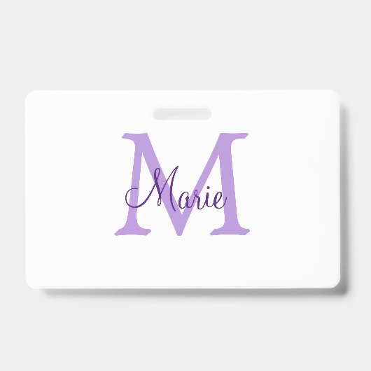 Badge jeté simple minimal ajouter nom monogramme rose ro (Avant)