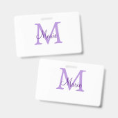 Badge jeté simple minimal ajouter nom monogramme rose ro (Avant & arrière)