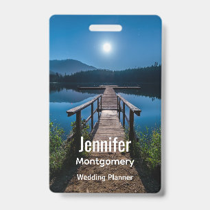 Badge Jetée la nuit sous la pleine lune