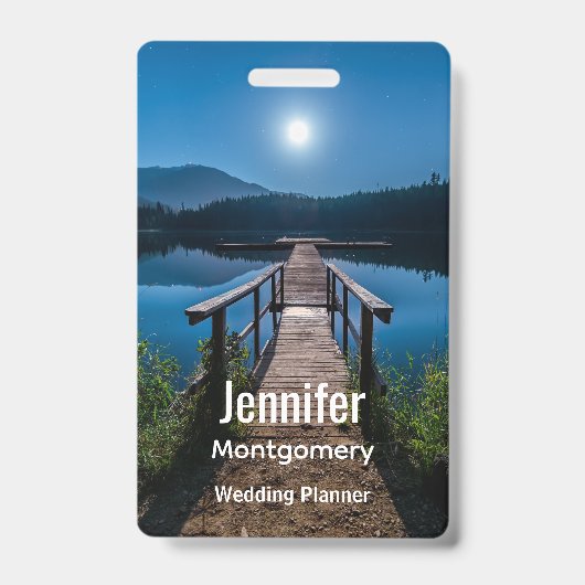 Badge Jetée la nuit sous la pleine lune (Avant)