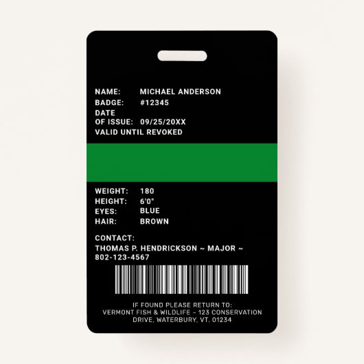 Badge Jeu Chef de l'application de la loi Agent de la ph (Dos)