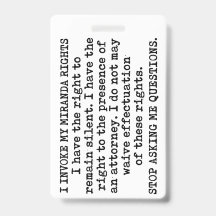 J'invoque mes droits Miranda / Je ne consens pas