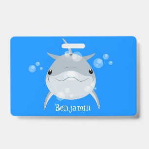 Badge Joli dauphin cartoon kawaii heureux