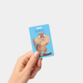 Badge Joli dessin animé de tamia aux grosses joues rigol (Manuel / portable)