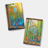 Badge Joli Dreamcatchers colorés dans Vitre vide (Avant & arrière)