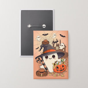 Badge Joli fantôme de Halloween de style Kawaii