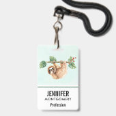 Badge Joli fentes accroché à l'aquarelle vers le bas (Avant avec lanière)