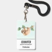 Badge Joli fentes accroché à l'aquarelle vers le bas (Arrière avec lanière)