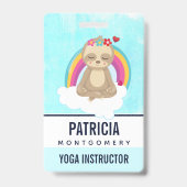 Badge Joli fentes Brown, Méditant sur un nuage (Dos)