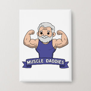 Badge Joli Kawaii Muscle Daddy Barbu Bodybuilder