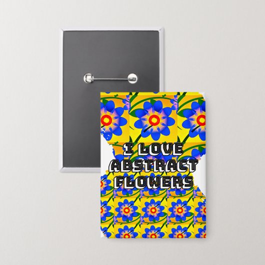 Badge Joli Motif de fleurs Abstraites (Recto/Verso)