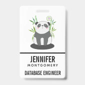 Badge Joli panda noir et blanc dans le bambou (Arrière)