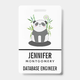 Badge Joli panda noir et blanc dans le bambou