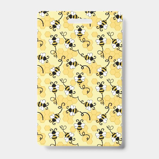 Badge Joli petit motif abeilles (Face)