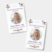 Badge Joli style Violet Floral (Avant & arrière)
