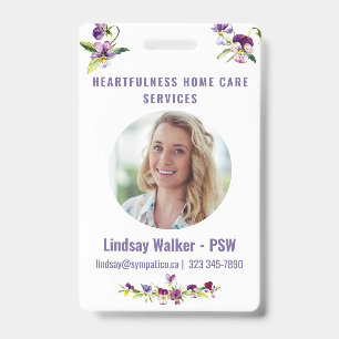 Badge Joli style Violet Floral