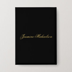 Badge Jolie calligraphie chic nom noir et or