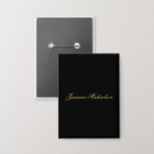 Badge Jolie calligraphie chic nom noir et or (Recto/Verso)