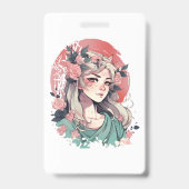 Badge Jolie Fille d'Anime (Arrière)