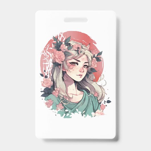 Badge Jolie Fille d'Anime (Avant)