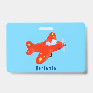 Badge Jolie illustration de dessin animé d'avion rouge v