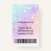 Badge Jolie Parties scintillant Holographique Fille Glam (Dos)