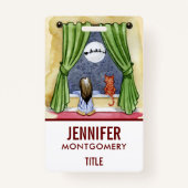 Badge Jolie réveillon de Noël Enfant & Chat Kitty Aquare (Dos)