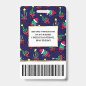 Badge Jolis Décorations de Noël en forme d'Arbre de Cact (Arrière)