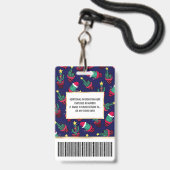 Badge Jolis Décorations de Noël en forme d'Arbre de Cact (Arrière avec lanière)