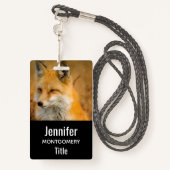 Badge Jote Red Fox Wilderness Nature Photographie (Derrière avec lanière)