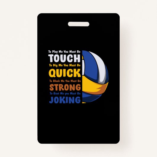 Badge Joueur de volley-ball | Vous Devez Être Forts (Devant)