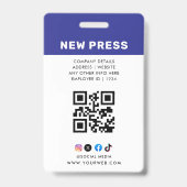 Badge Journaliste Passe Photo ID (Arrière)