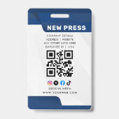 Badge Journaliste Passe Photo ID (Arrière)