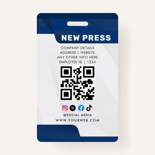 Badge Journaliste Passe Photo ID (Dos)