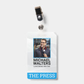 Badge Journaliste rapportant l'actualité (Avant avec clip)