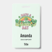 Badge Journée chanceuse Rétro Typographie (Arrière)