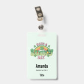 Badge Journée chanceuse Rétro Typographie (Arrière avec clip)