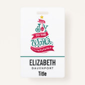 Badge Joy to the World Christmas Citation Typographie (Dos)