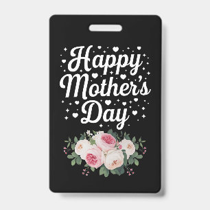 Badge Joyeuse fête des Mères Maman mignonne florale Gran
